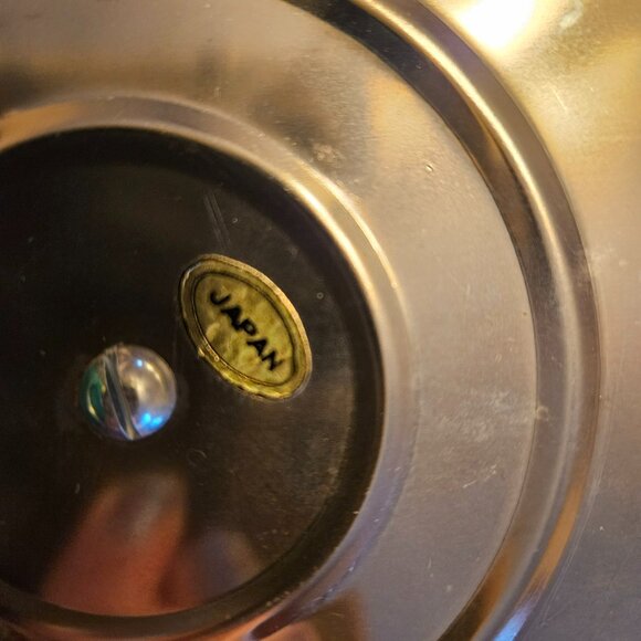 Vintage rotating cruet set rotating 5 pc metal/glass salt pepper oil/vinegar jam - Picture 7 of 9